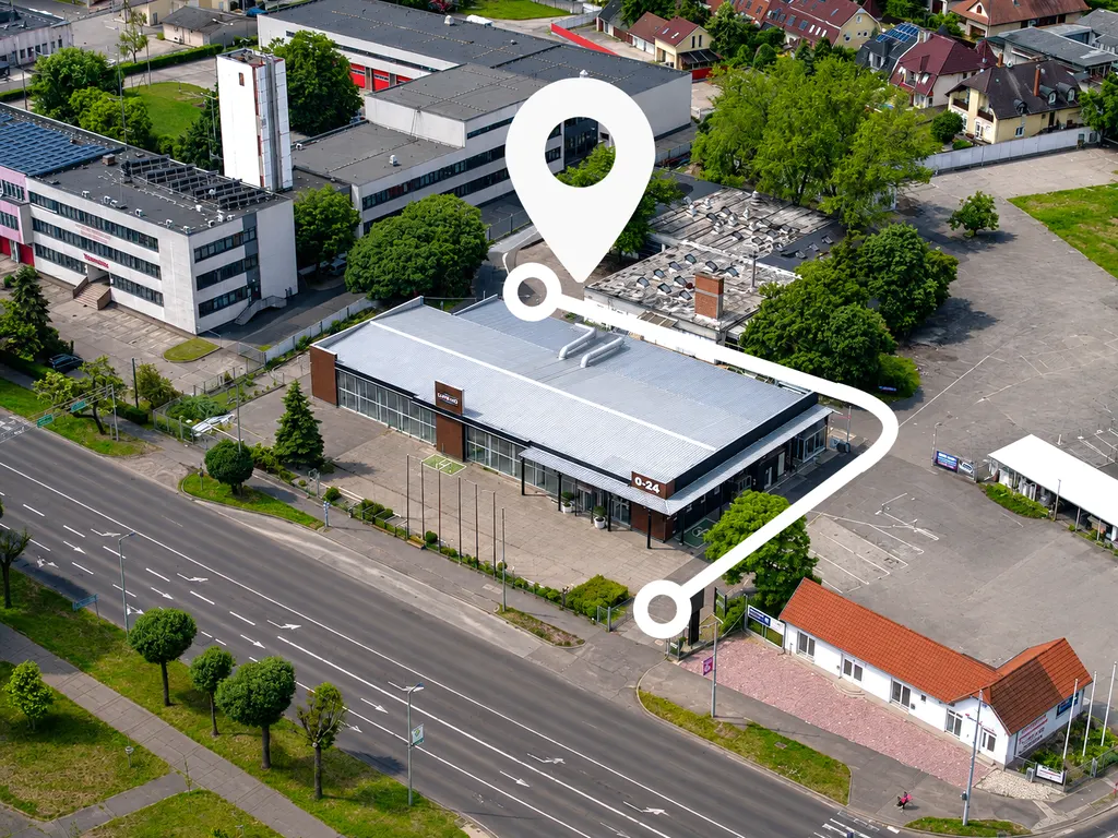 A DM Autókozmetika helyszíne madártávlatból: 4027 Debrecen, Böszörményi út 66.